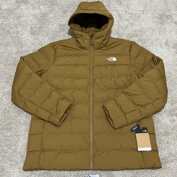 New North Face Aconcagua 3 Hoodie Jacket Down Insulated Brown Winter Puffer Coat - Picture 1 of 10